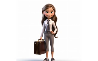 3D pixar Character Child Girl with relevant environment 1