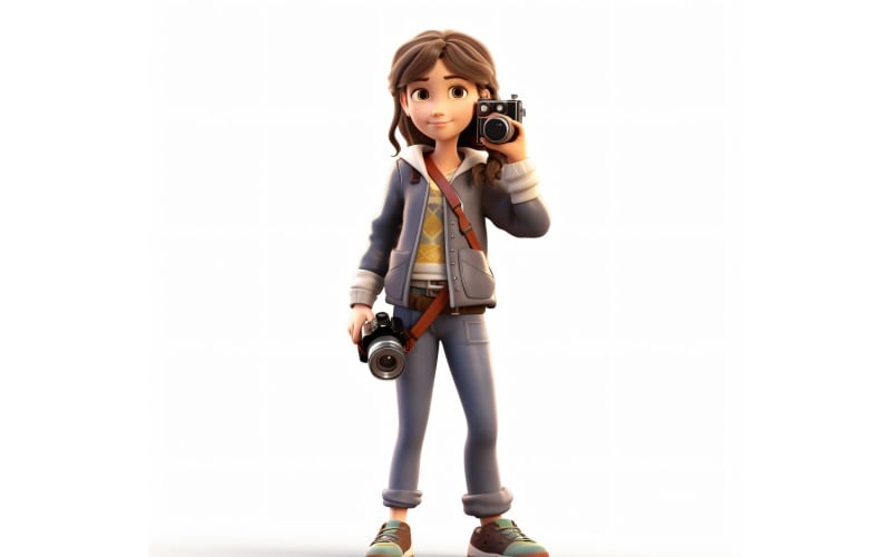 3D pixar Character Child Girl with relevant environment 9 Illustration