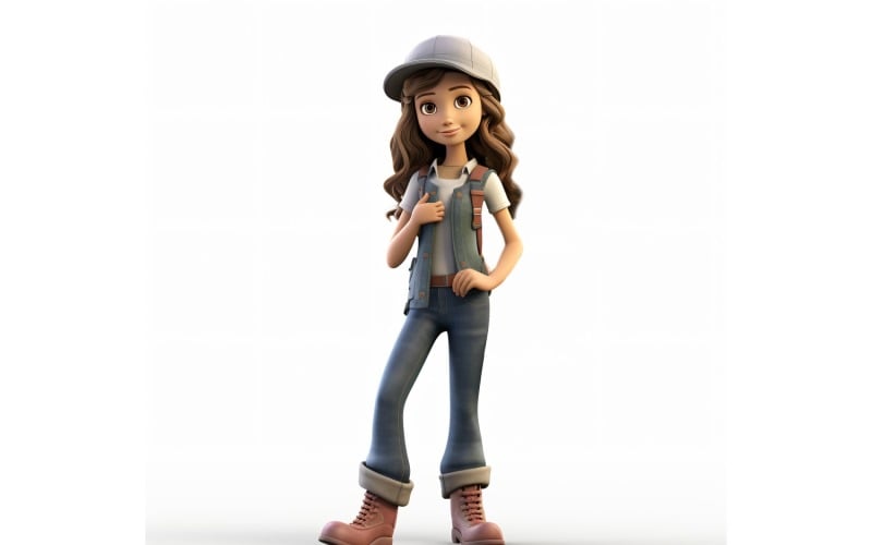 3D pixar Character Child Girl with relevant environment 20 Illustration