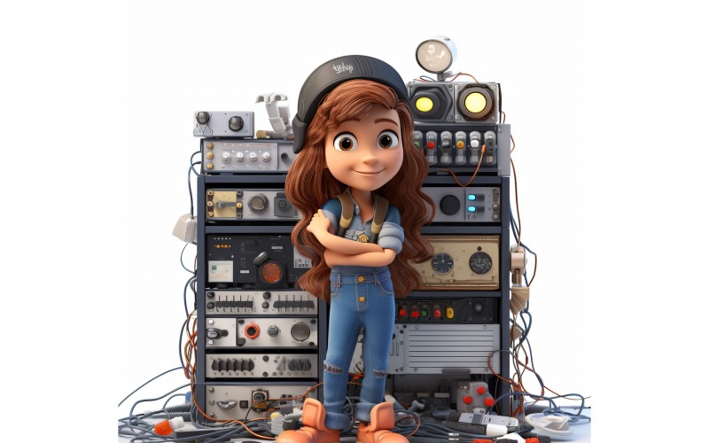 3D pixar Character Child Girl with relevant environment 21 Illustration