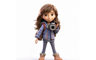 3D pixar Character Child Girl with relevant environment 24