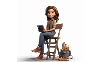 3D pixar Character Child Girl with relevant environment 25