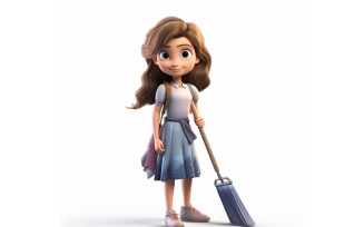 3D pixar Character Child Girl with relevant environment 28