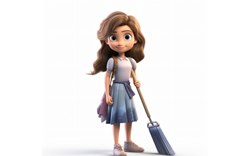 3D pixar Character Child Girl with relevant environment 28 Illustration