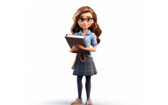 3D pixar Character Child Girl with relevant environment 32