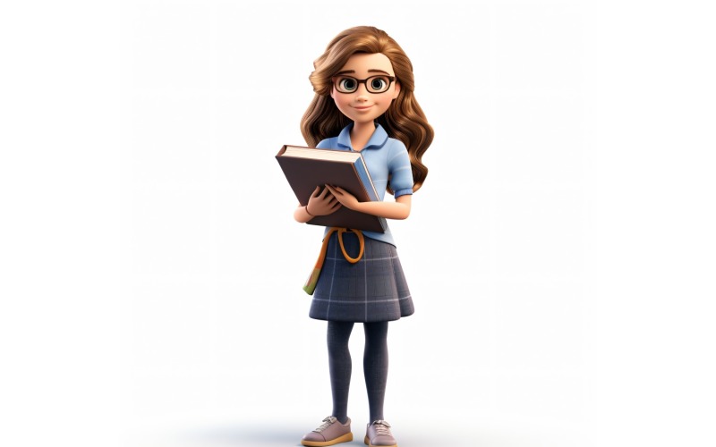 3D pixar Character Child Girl with relevant environment 32 Illustration