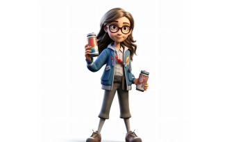 3D pixar Character Child Girl with relevant environment 34