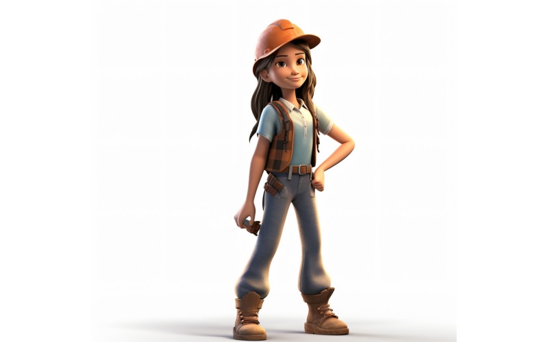 3D pixar Character Child Girl with relevant environment 35 Illustration