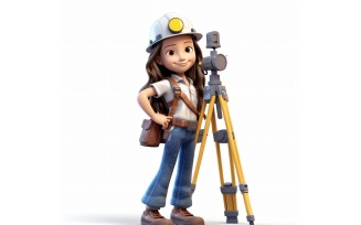 3D pixar Character Child Girl with relevant environment 36