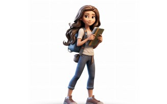 3D pixar Character Child Girl with relevant environment 38