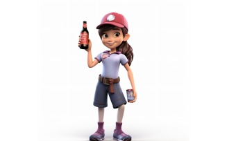 3D pixar Character Child Girl with relevant environment 40