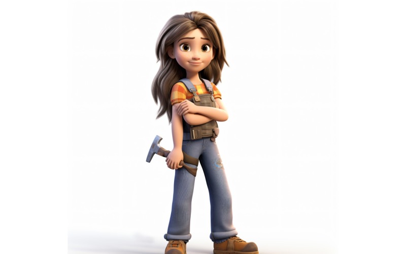 3D pixar Character Child Girl with relevant environment 41 Illustration