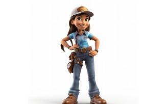3D pixar Character Child Girl with relevant environment 43