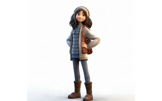 3D pixar Character Child Girl with relevant environment 45