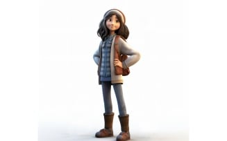 3D pixar Character Child Girl with relevant environment 45