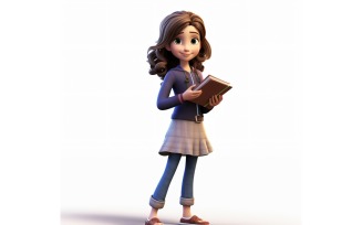 3D pixar Character Child Girl with relevant environment 46