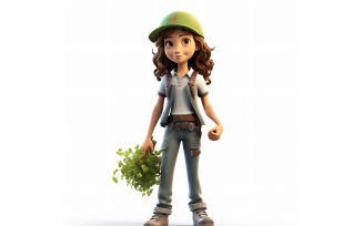 3D pixar Character Child Girl with relevant environment 53