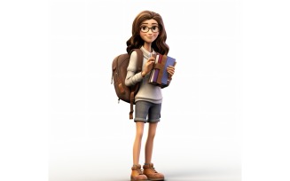 3D pixar Character Child Girl with relevant environment 55