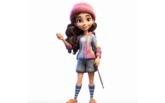 3D pixar Character Child Girl with relevant environment 56