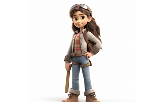 3D pixar Character Child Girl with relevant environment 57