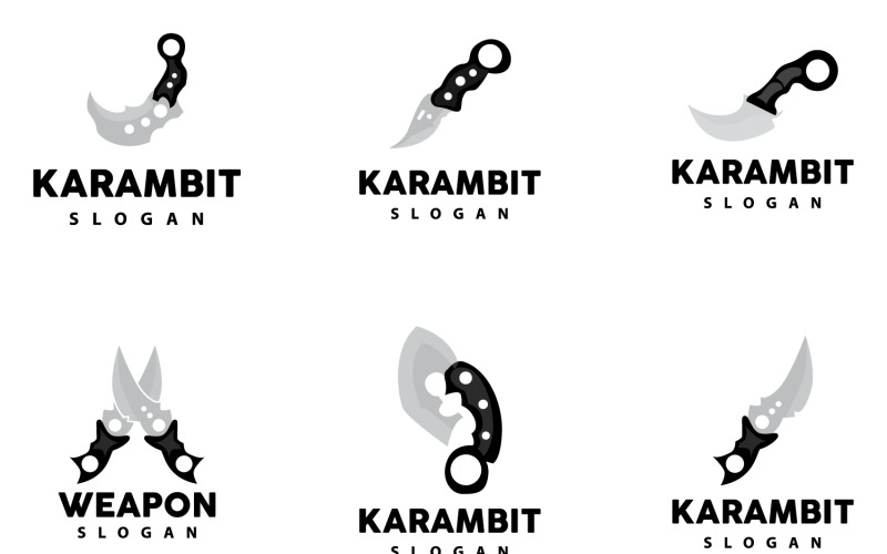 Kerambit Logo Weapon Tool Vector DesignV3 Logo Template