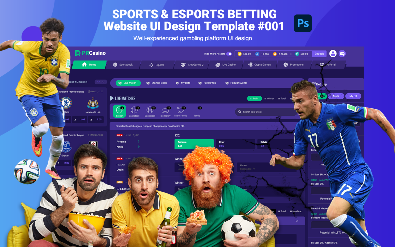 Sports and Esports Betting UI #001 PSD Template