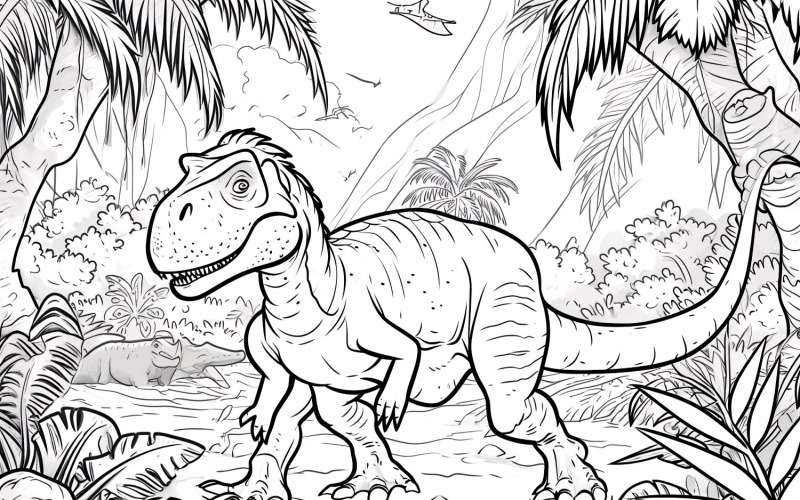 Allosaurus Dinosaur Colouring Pages 2 Illustration