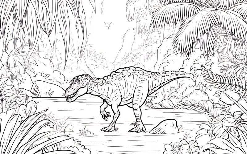 Allosaurus Dinosaur Colouring Pages 4 Illustration