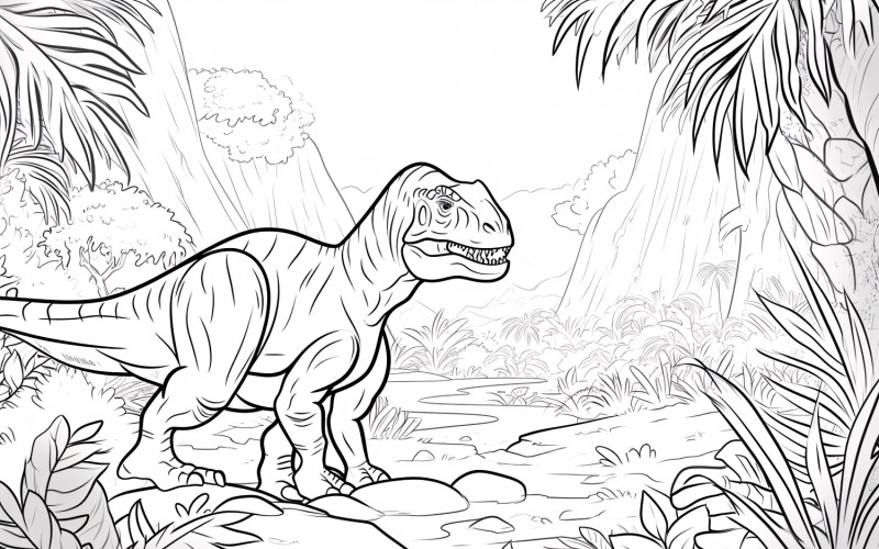Allosaurus Dinosaur Colouring Pages 5 Illustration