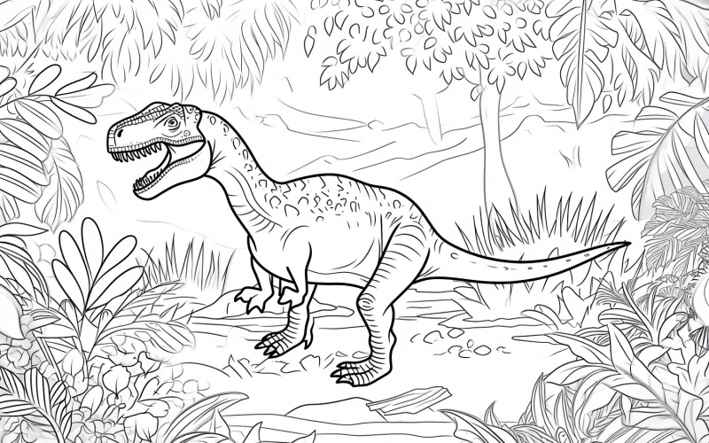 Allosaurus Dinosaur Colouring Pages 7 Illustration
