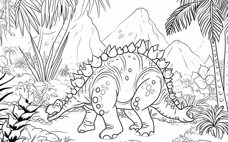 Ankylosaurus Dinosaur Colouring Pages 3 Illustration