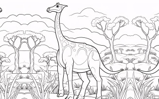 Brachiosaurus Dinosaur Colouring Pages 1