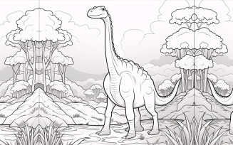 Brachiosaurus Dinosaur Colouring Pages 2