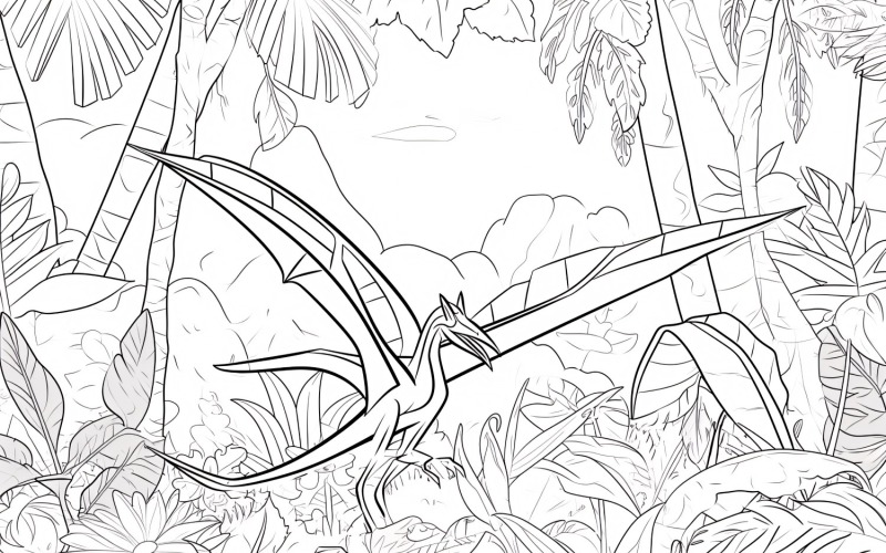 Pteranodon Dinosaur Colouring Pages 2 Illustration