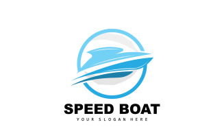 Speed Boat Logo Ship Sailboat DesignV10