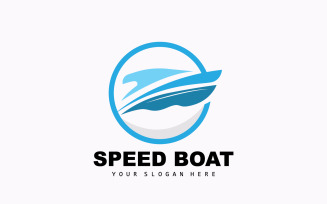 Speed Boat Logo Ship Sailboat DesignV11
