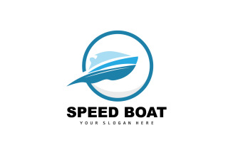 Speed Boat Logo Ship Sailboat DesignV16