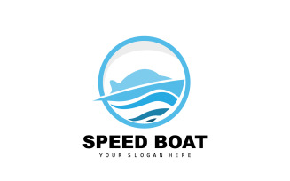 Speed Boat Logo Ship Sailboat DesignV17