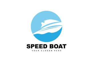 Speed Boat Logo Ship Sailboat DesignV18