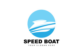 Speed Boat Logo Ship Sailboat DesignV19