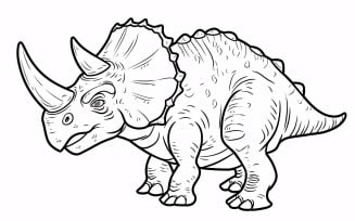 Triceratops Dinosaur Colouring Pages 1