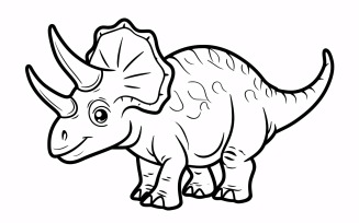 Triceratops Dinosaur Colouring Pages 2