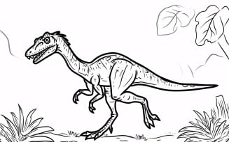 Velociraptor Dinosaur Colouring Pages 1