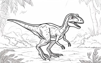 Velociraptor Dinosaur Colouring Pages 2