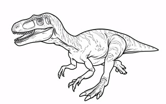 Velociraptor Dinosaur Colouring Pages 3
