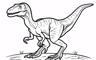Velociraptor Dinosaur Colouring Pages 4