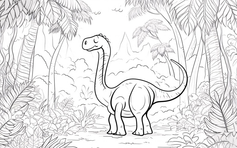 Apatosaurus Dinosaur Colouring Pages 1 Illustration