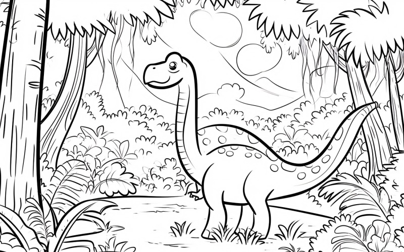 Apatosaurus Dinosaur Colouring Pages 3 Illustration