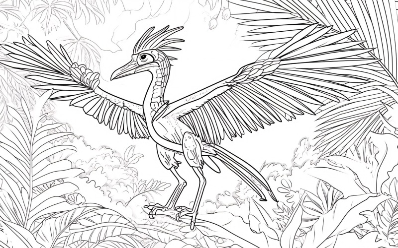 Archaeopteryx Dinosaur Colouring Pages 2 Illustration