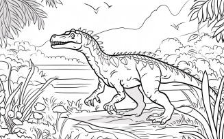 Baryonyx Dinosaur Colouring Pages 2